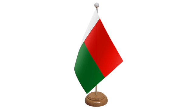 Madagascar Small Flag with Wooden Stand